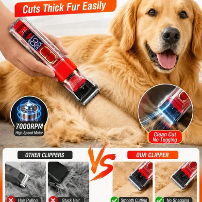 CGECGE Electric Pet Grooming Scissors, Professional Dog Grooming Scissors Kit, Low Noise Cordless Electric Pet Dog Hair Trimmer Set, With Comb And Scissors, USB Rechargeable, Electric Razor| Hair Cli