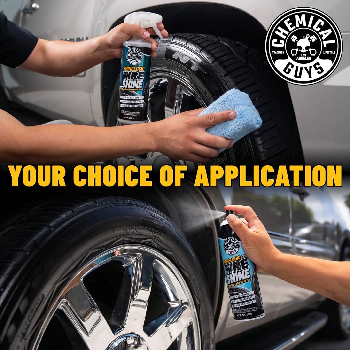 Chemical Guys ShineLogicRS Tire Shine, Deep Wet Black Shine, For Cars, Trucks, Motorcycles, RVs &Amp; More, 15 Fl Oz