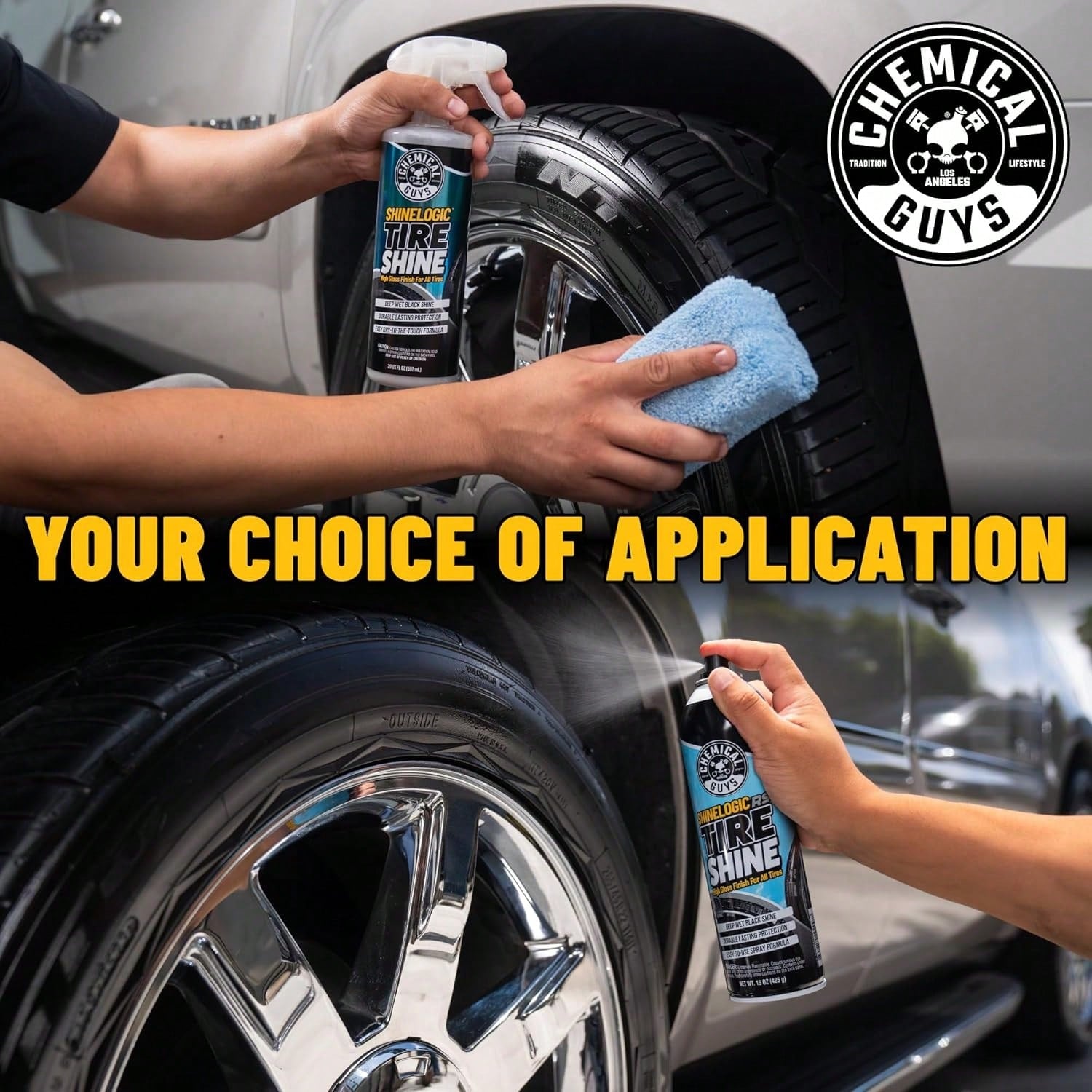 Chemical Guys ShineLogicRS Tire Shine, Deep Wet Black Shine, For Cars, Trucks, Motorcycles, RVs &Amp; More, 15 Fl Oz