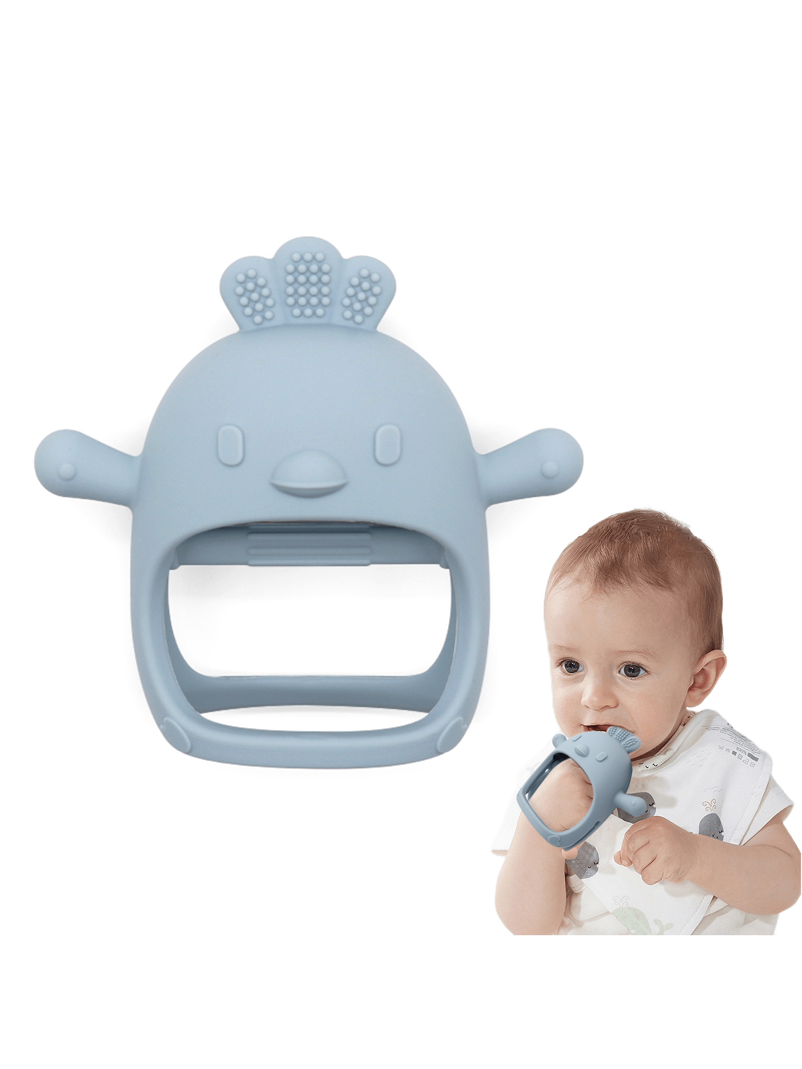 Chick Teether, Silicone Mushroom Teether Biting Toy, Baby Teething Stick