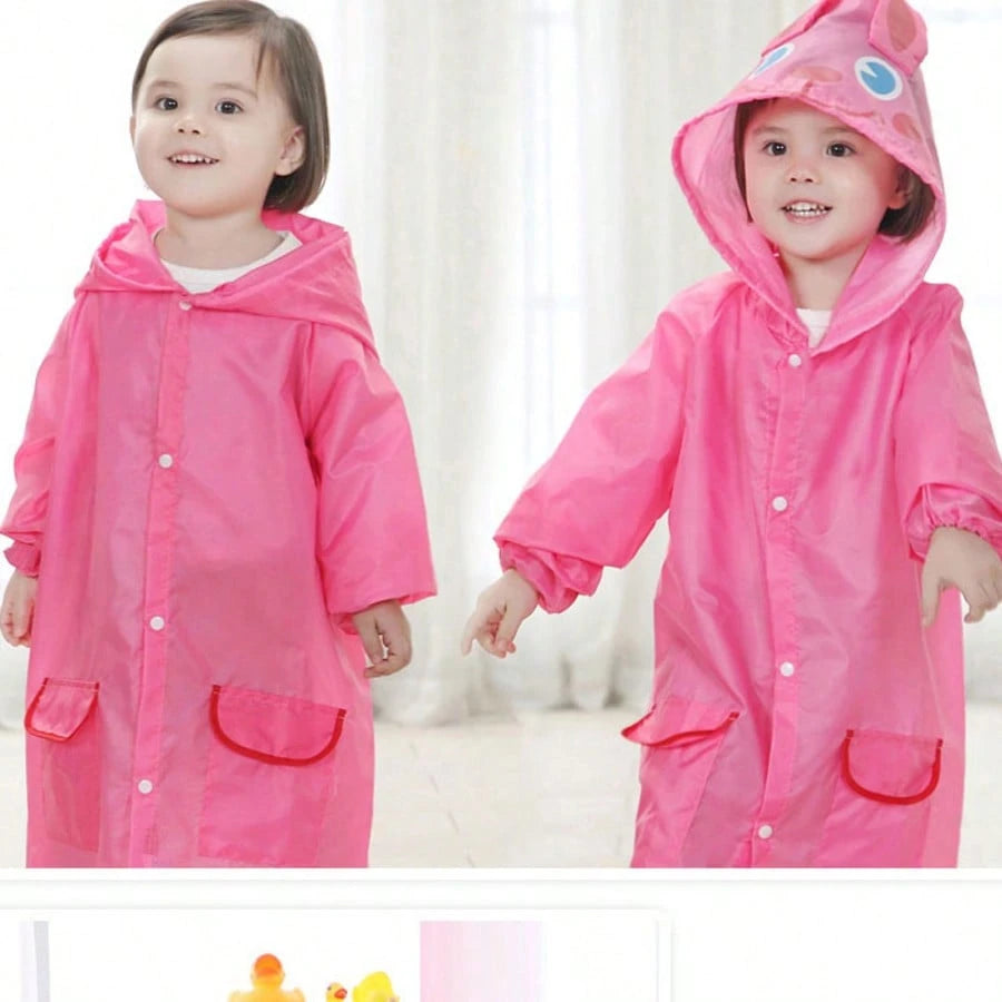 Children's Raincoat Set, Cartoon Kids Raincoat- Waterproof Baby Rainwear, Length 90-130cm, Suitable For 5-7 Years Old Children