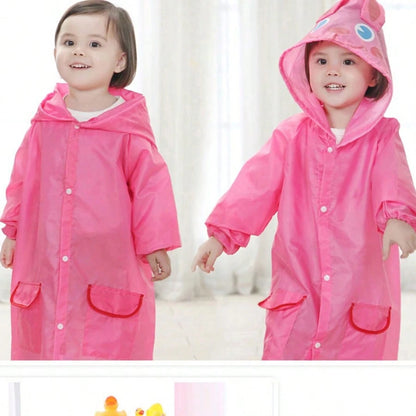 Children's Raincoat Set, Cartoon Kids Raincoat- Waterproof Baby Rainwear, Length 90-130cm, Suitable For 5-7 Years Old Children