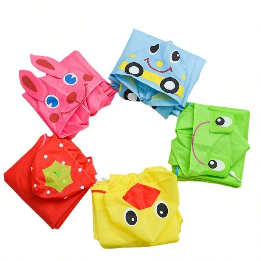 Children's Raincoat Set, Cartoon Kids Raincoat- Waterproof Baby Rainwear, Length 90-130cm, Suitable For 5-7 Years Old Children