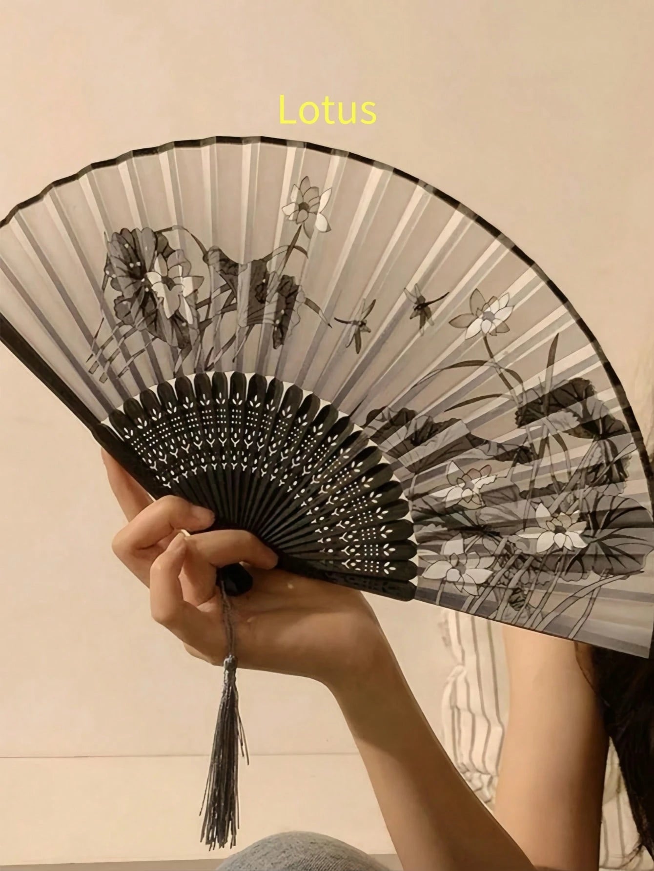 Chinese Style Folding Hand Fan Portable Mini Black Fan For Dance Summer Cooling Beach Travel,Valentine's Day,Brazilian Valentine's Day,Brazil Valentine's Day,June 12 Valentine's Day,Saint John's