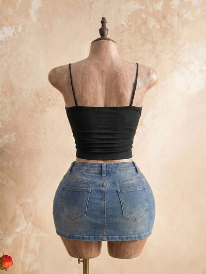 Chiquease Solid Crop Cami Top