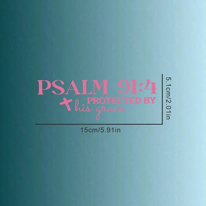 Christian Faith Psalm 91:4 Bible Cross Design Car Sticker, Suitable For Water Bottle Sticker, Laptop Sticker, Car Sticker, Glass Window Sticker, Car Decoration Sticker