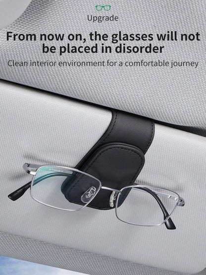 Christmas Car Magnetic PU Leather Glasses Holder Card Coin Storage Clip