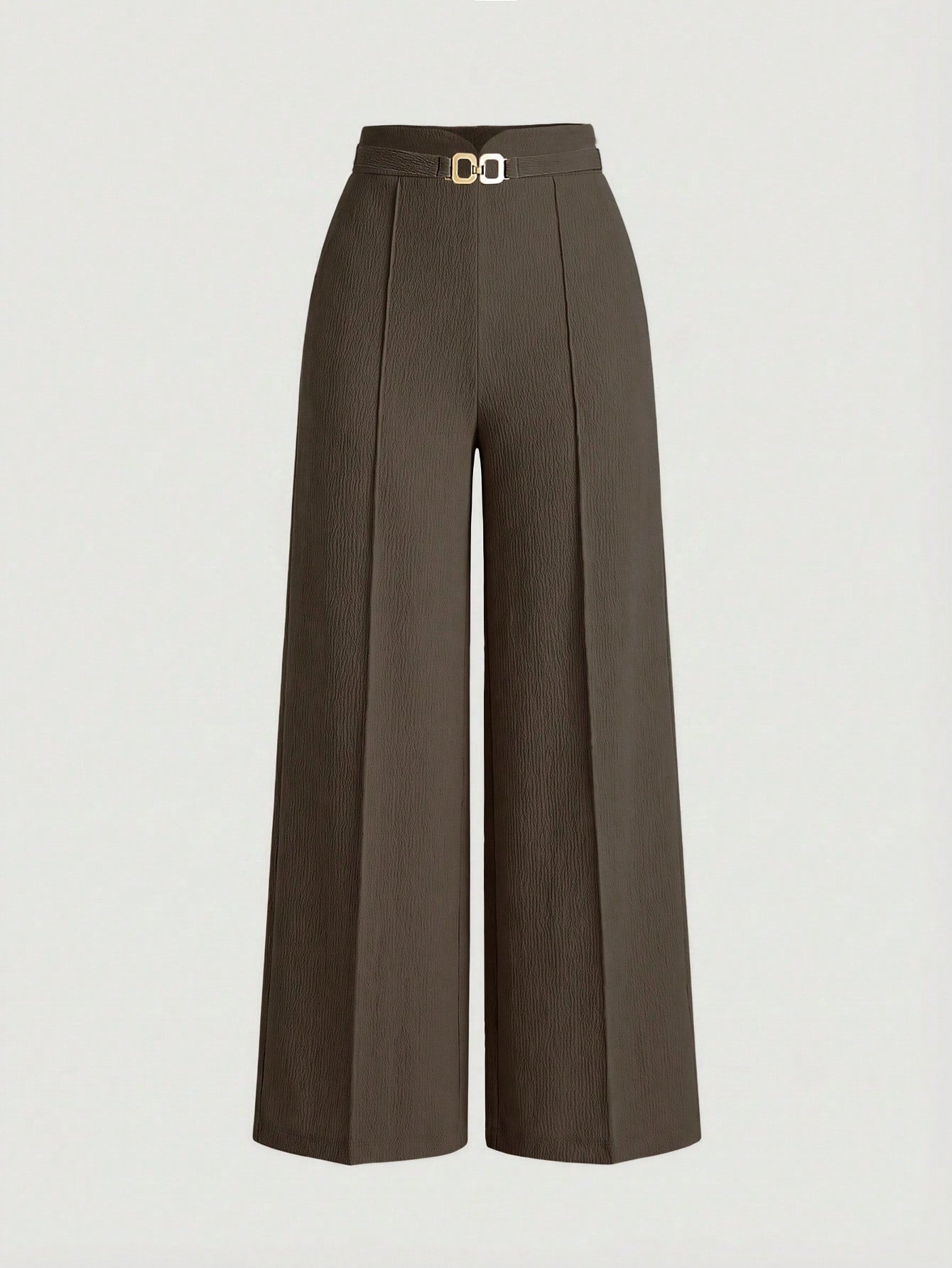 Clasi Women's Long Pants Summer Women's Professional Attire Workwear Decorative Metal Buckle Casual Style Office Wide Leg Straight Leg Elegant Minimalist