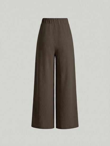 Clasi Women's Long Pants Summer Women's Professional Attire Workwear Decorative Metal Buckle Casual Style Office Wide Leg Straight Leg Elegant Minimalist