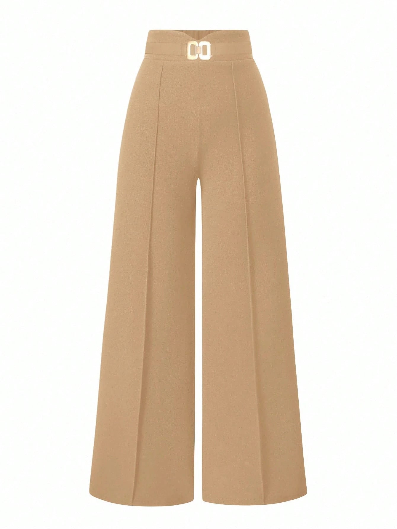 Clasi Women's Long Pants Summer Women's Professional Attire Workwear Decorative Metal Buckle Casual Style Office Wide Leg Straight Leg Elegant Minimalist