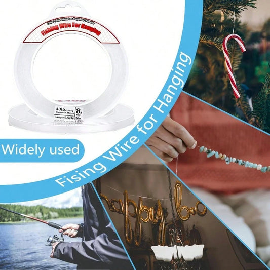 Clear Fishing Wire, Clear Fishing Line Invisible String Strong Monofilament Line For Hanging Decorations And Crafts Supports 45 Pounds For Balloon Garland Hanging Decoration