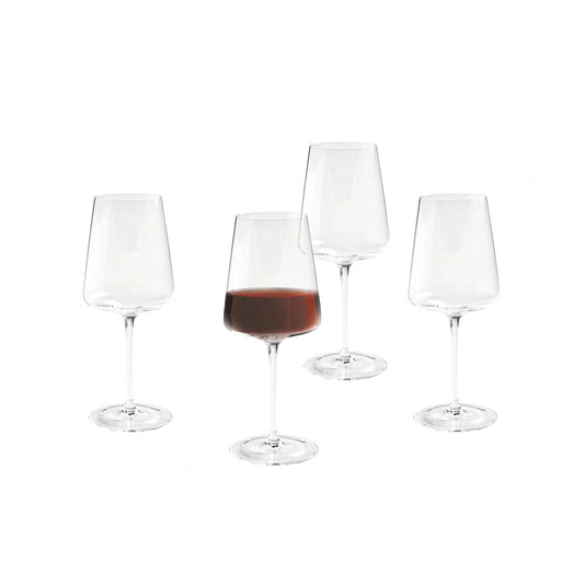 Clear Flared Red Wine Glass With Stem 17 Ounce, 4 Pack