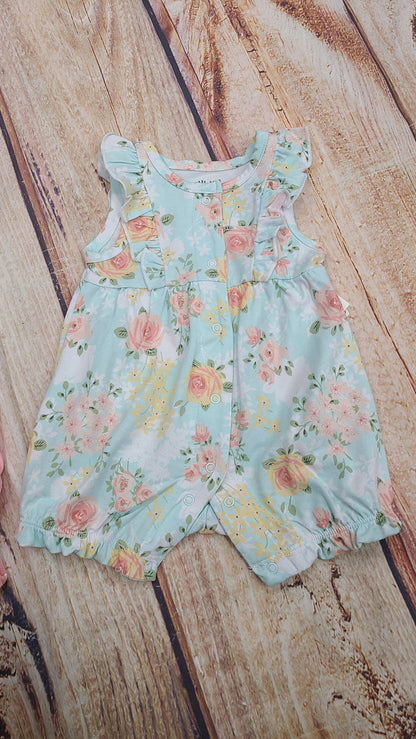 CLEARANCE LITTLE ME ROSE MEADOW 2 PK ROMPERS LLR15611N