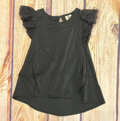 CLEARANCE ML Kids Black Eyelet Cap Sleeved Tunic