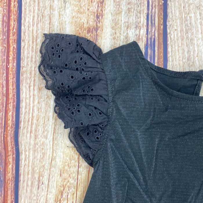 CLEARANCE ML Kids Black Eyelet Cap Sleeved Tunic