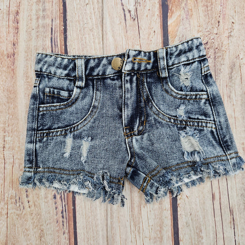 CLEARANCE ML KIDS  DESTRUCTED DENIM SHORTS 0071