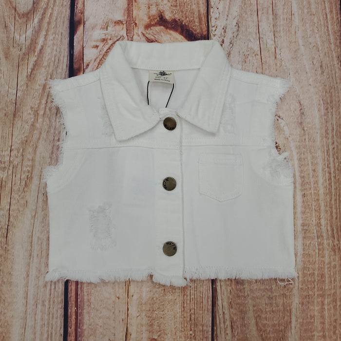 CLEARANCE ML Kids White Denim Vest