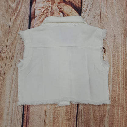 CLEARANCE ML Kids White Denim Vest