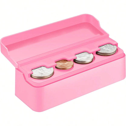 Coin Holder For Car Change Organizer Universal Storage Coin Money Dispenser Fit For Most Car Trucks Accessories(Pink, 1 Pack)