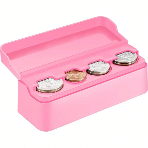 Coin Holder For Car Change Organizer Universal Storage Coin Money Dispenser Fit For Most Car Trucks Accessories(Pink, 1 Pack)