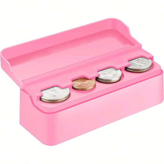 Coin Holder For Car Change Organizer Universal Storage Coin Money Dispenser Fit For Most Car Trucks Accessories(Pink, 1 Pack)