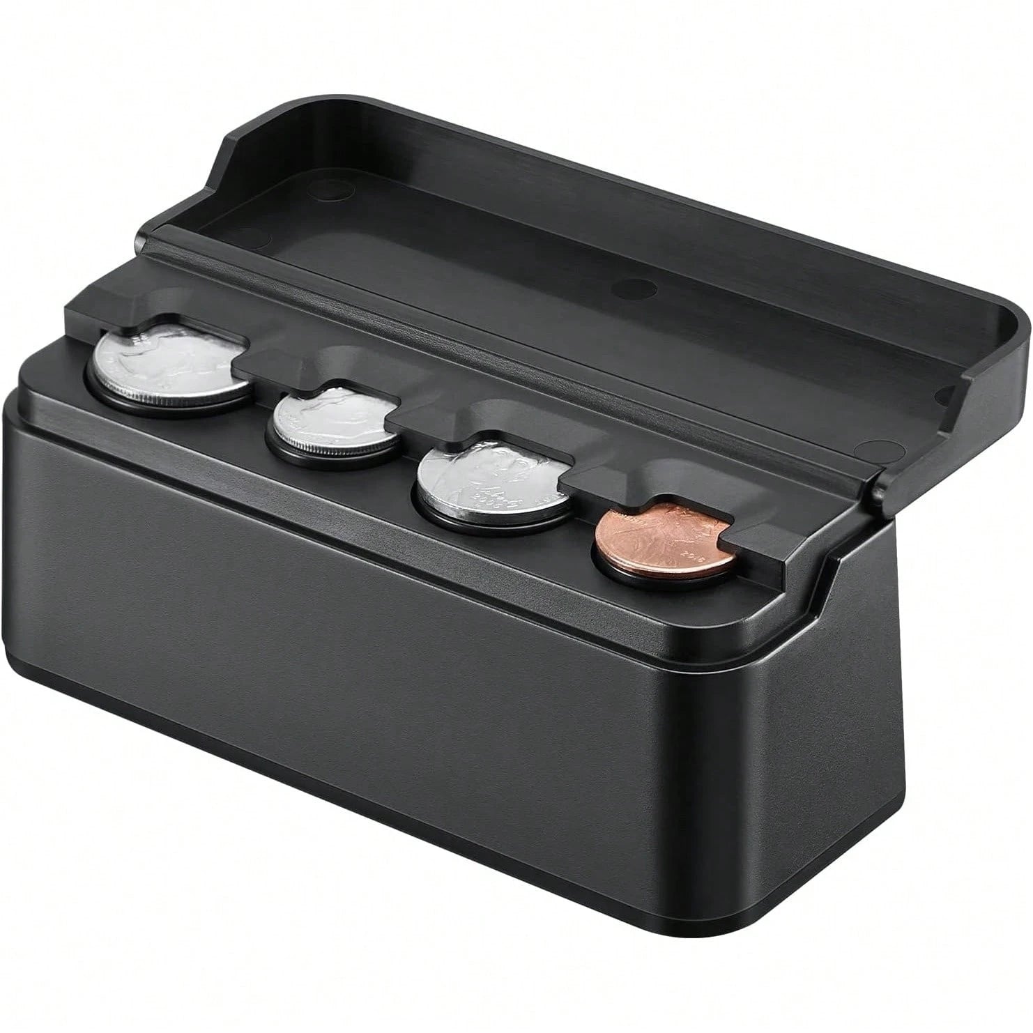 Coin Holder For Car Change Organizer Universal Storage Coin Money Dispenser Fit For Most Car Trucks Accessories(Black, 1 Pack)