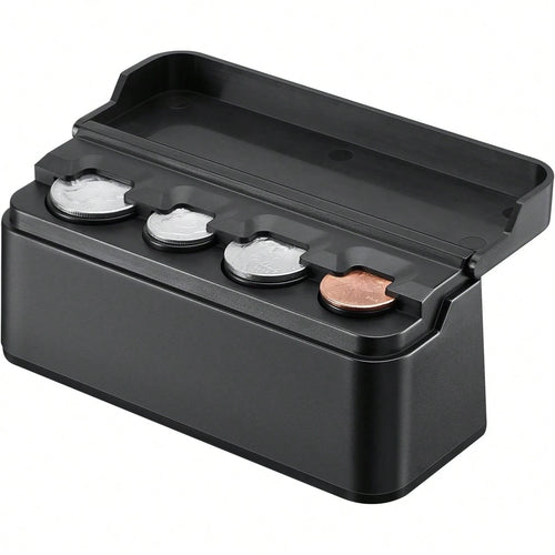 Coin Holder For Car Change Organizer Universal Storage Coin Money Dispenser Fit For Most Car Trucks Accessories(Black, 1 Pack)