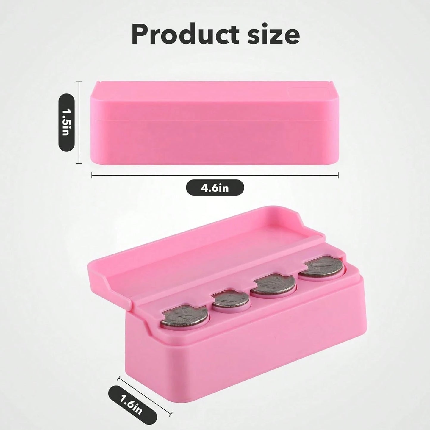 Coin Holder For Car Change Organizer Universal Storage Coin Money Dispenser Fit For Most Car Trucks Accessories(Pink, 1 Pack)