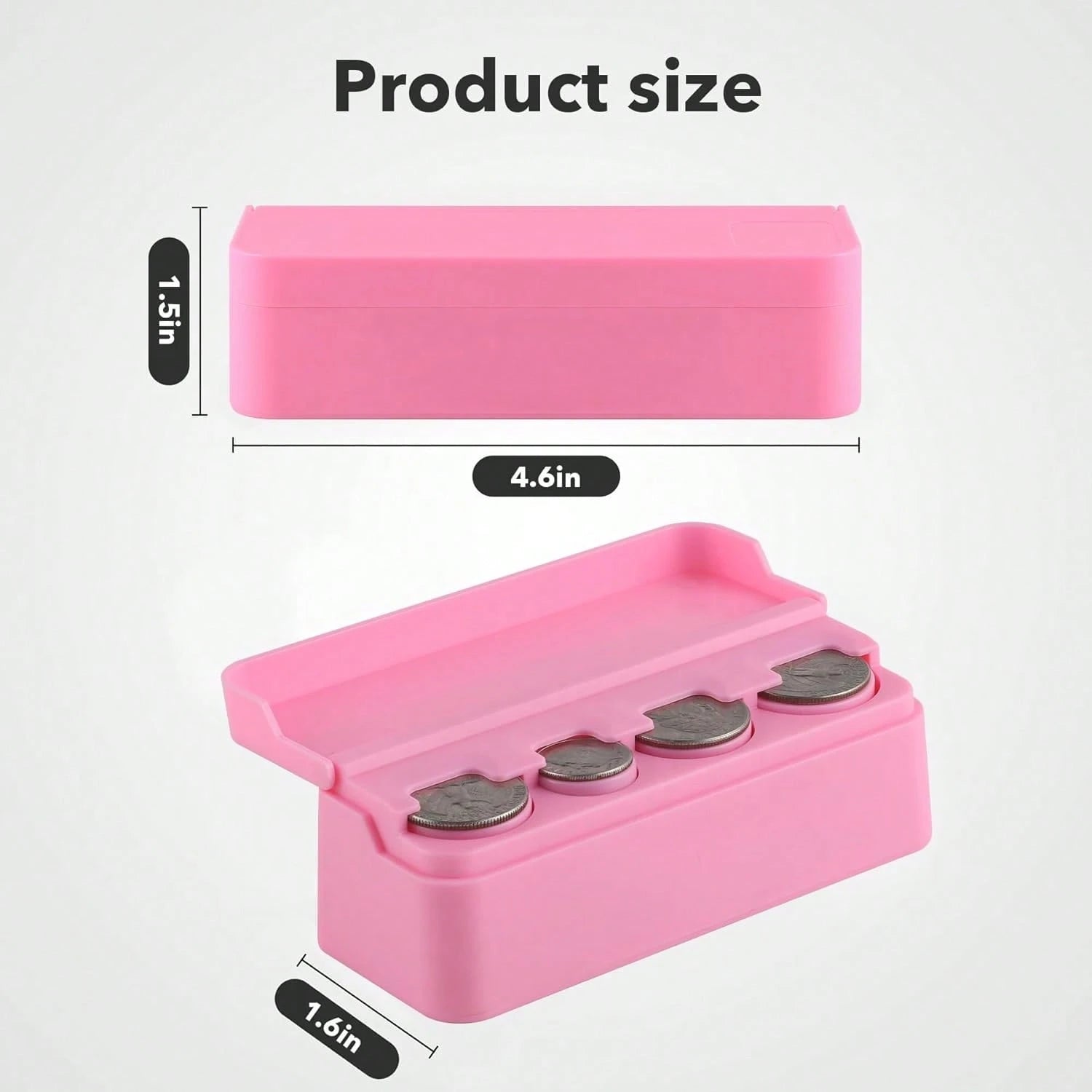 Coin Holder For Car Change Organizer Universal Storage Coin Money Dispenser Fit For Most Car Trucks Accessories(Pink, 1 Pack)