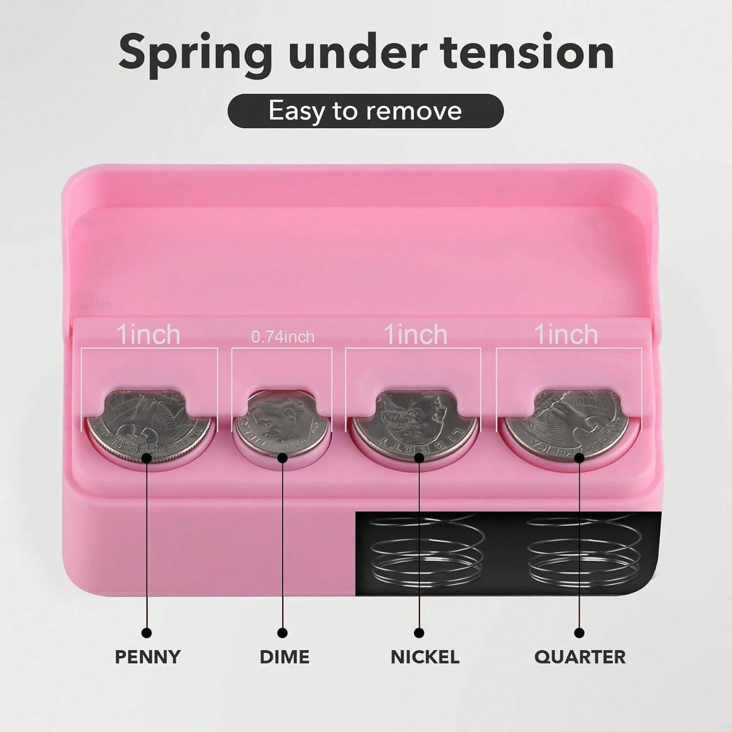 Coin Holder For Car Change Organizer Universal Storage Coin Money Dispenser Fit For Most Car Trucks Accessories(Pink, 1 Pack)