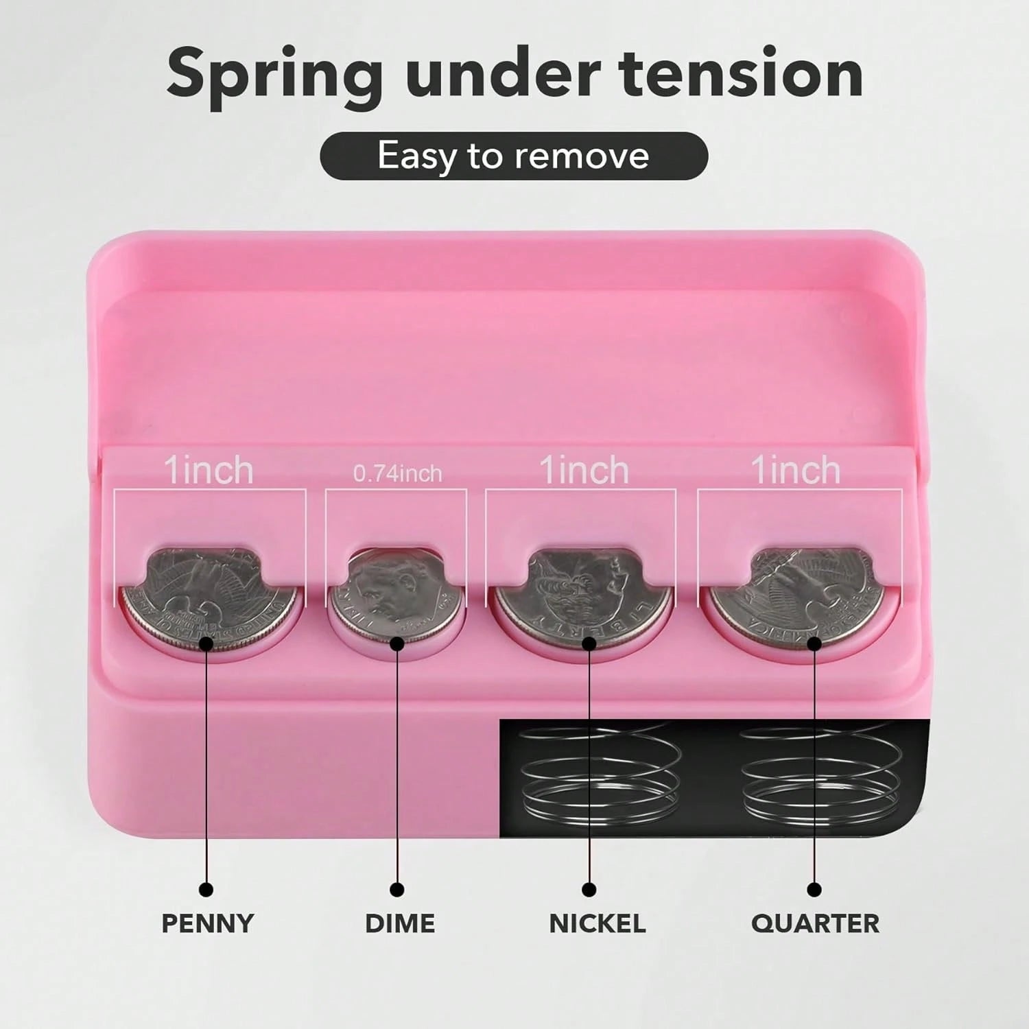 Coin Holder For Car Change Organizer Universal Storage Coin Money Dispenser Fit For Most Car Trucks Accessories(Pink, 1 Pack)