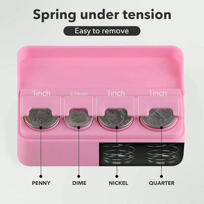 Coin Holder For Car Change Organizer Universal Storage Coin Money Dispenser Fit For Most Car Trucks Accessories(Pink, 1 Pack)