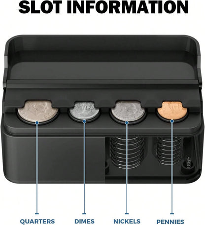 Coin Holder For Car Change Organizer Universal Storage Coin Money Dispenser Fit For Most Car Trucks Accessories(Black, 1 Pack)