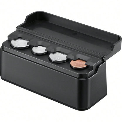 Coin Holder For Car Change Organizer Universal Storage Coin Money Dispenser Fit For Most Car Trucks Accessories(Black, 1 Pack)