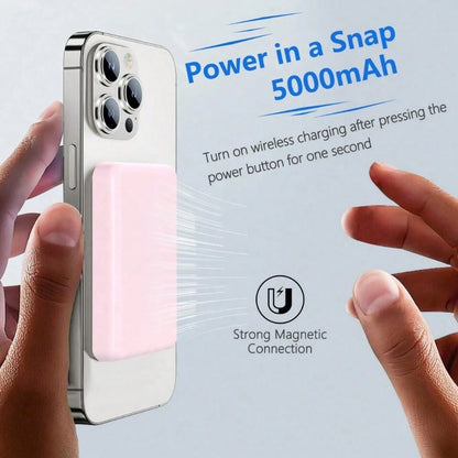 Colorful 5000mAh Magnetic Power Bank – Qi2 15W Mini Charger, MagSafe-Compatible, Lightweight Portable Battery Compatible With Iphone 12–17 Suitable For Office, Dorm, And Home Office Dorm Home Wireless