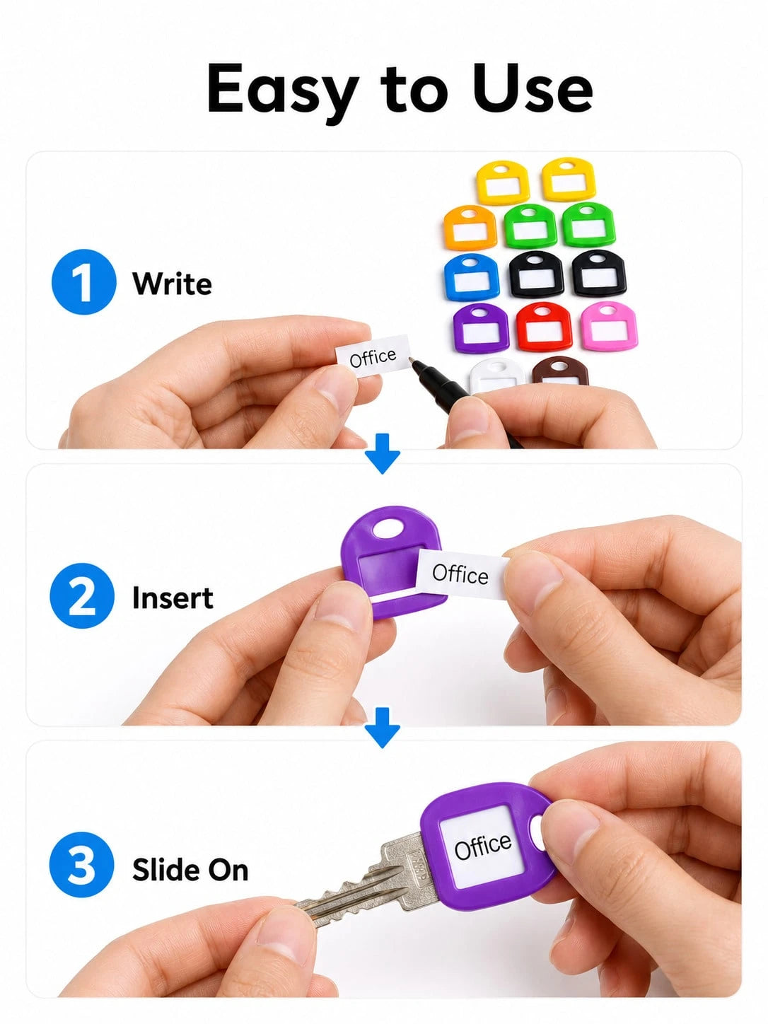 Colorful Key Identification Caps, Writable Key Label Caps, Flexible Key Labels, Suitable For Home, Office, Car Key Organization