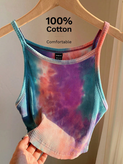 Comfortcana Women's Casual Tie-Dye Camisole Top, Summer