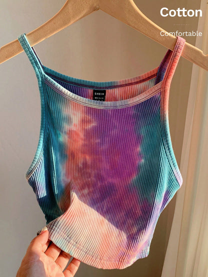 Comfortcana Women's Casual Tie-Dye Camisole Top, Summer