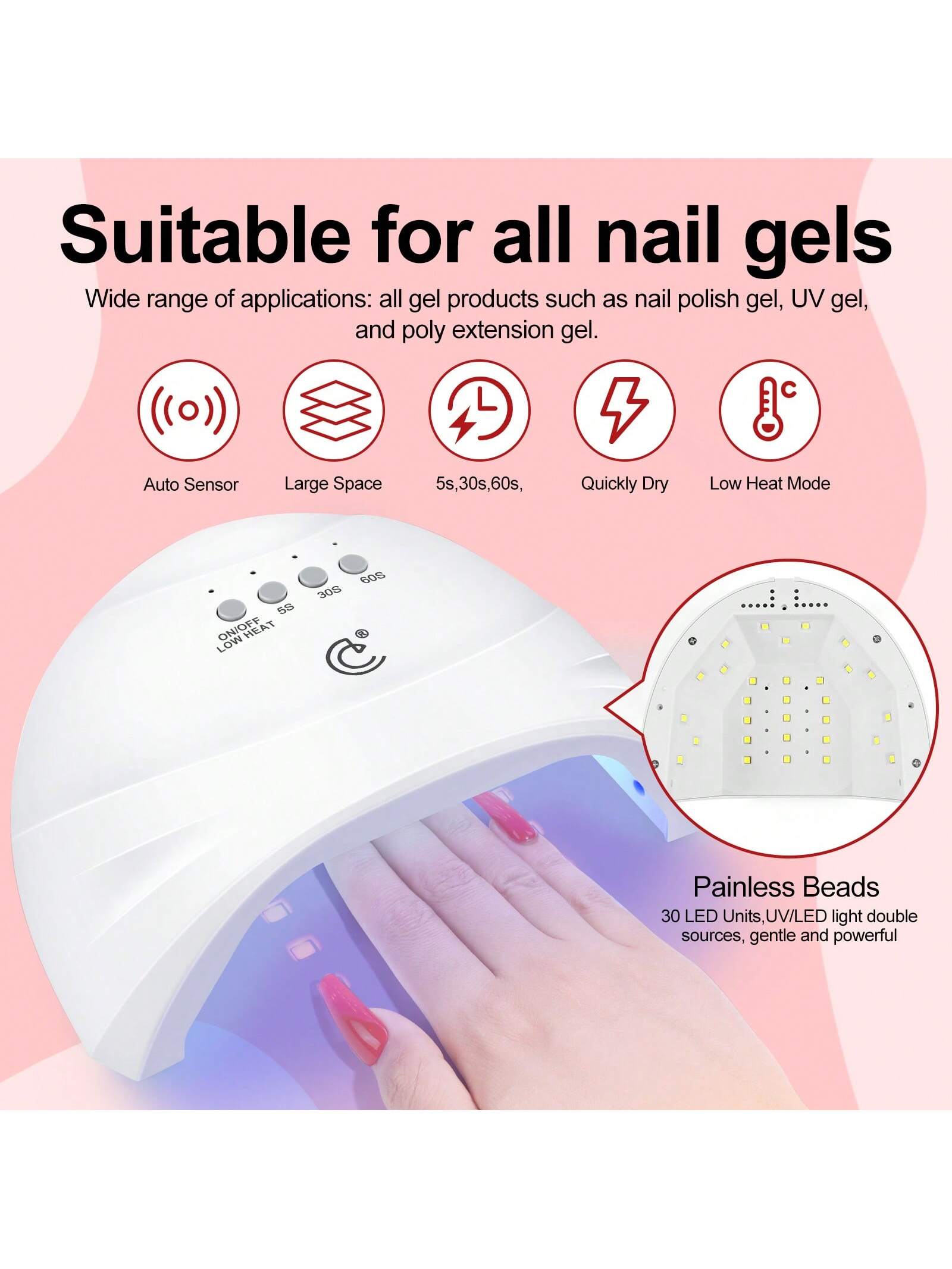 coscelia 53PCS Gel Polish Set 35Colors Gel Polish Set With UV LED Nail Lamp 5Bottles Of Base And Glossy Matte Top Coat Starter Suitable For All Seasons Nails Gift For Women Used Salon Or At Home