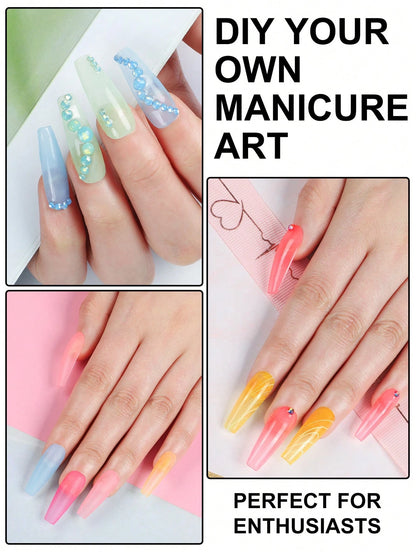 COSCELIA Acrylic Nail Kit Mini UV Lamp And Nail Drill 3 Acrylic Powders And 30ML Acrylic Liquid Top Coat Decoration Powder Nail Tips For Extension French Nail Summer Vacation Gift For Women