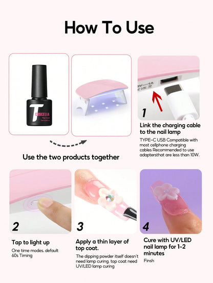 COSCELIA Acrylic Nail Kit Mini UV Lamp And Nail Drill 3 Acrylic Powders And 30ML Acrylic Liquid Top Coat Decoration Powder Nail Tips For Extension French Nail Summer Vacation Gift For Women