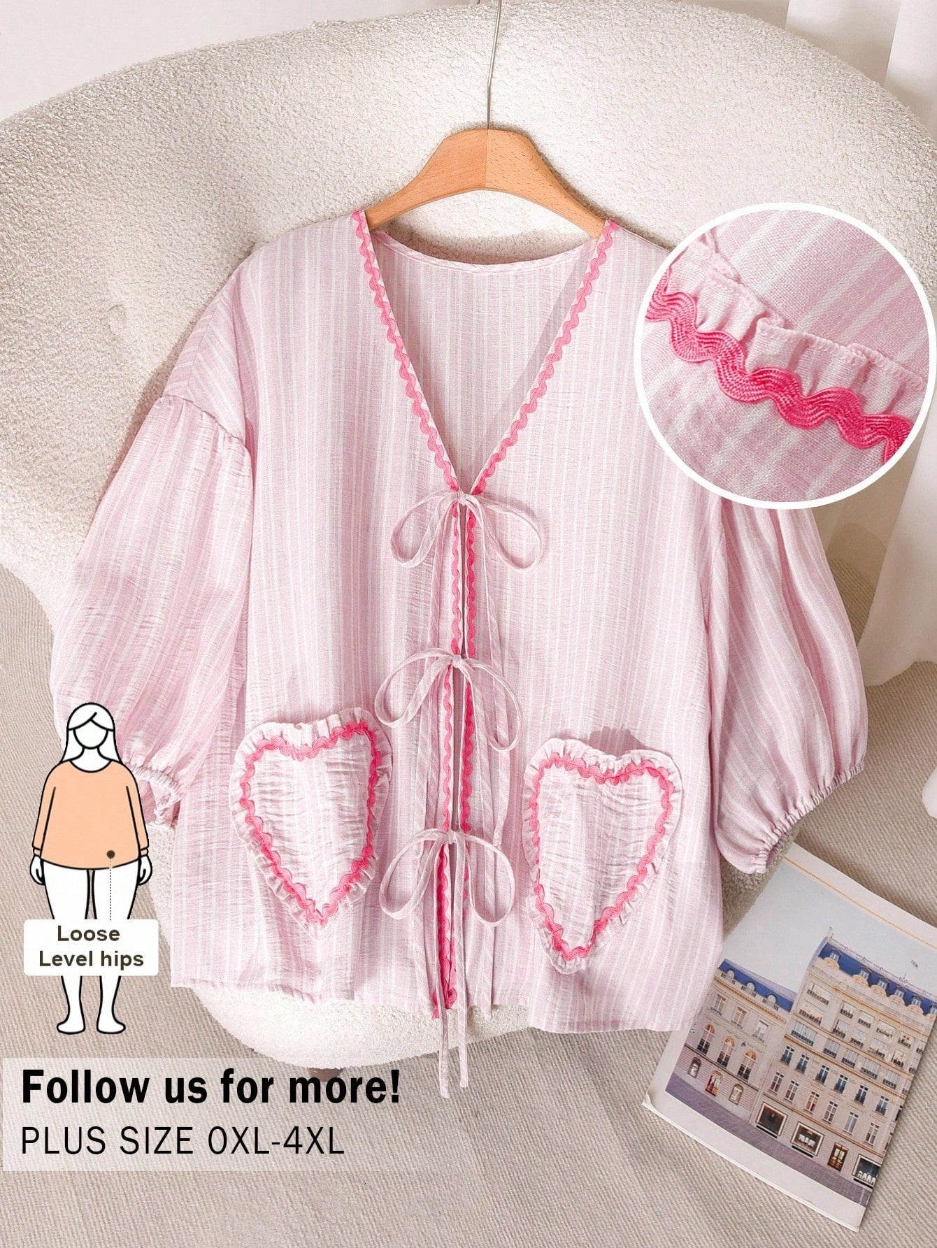 CosyJoli Plus Size Women Pastel Pink Blouse, Casual Cute Fairy Ladies Apparel, Half Sleeve Top, Cute Outerwear, Going Out Office Concert Tops Summer