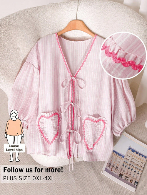 CosyJoli Plus Size Women Pastel Pink Blouse, Casual Cute Fairy Ladies Apparel, Half Sleeve Top, Cute Outerwear, Going Out Office Concert Tops Summer