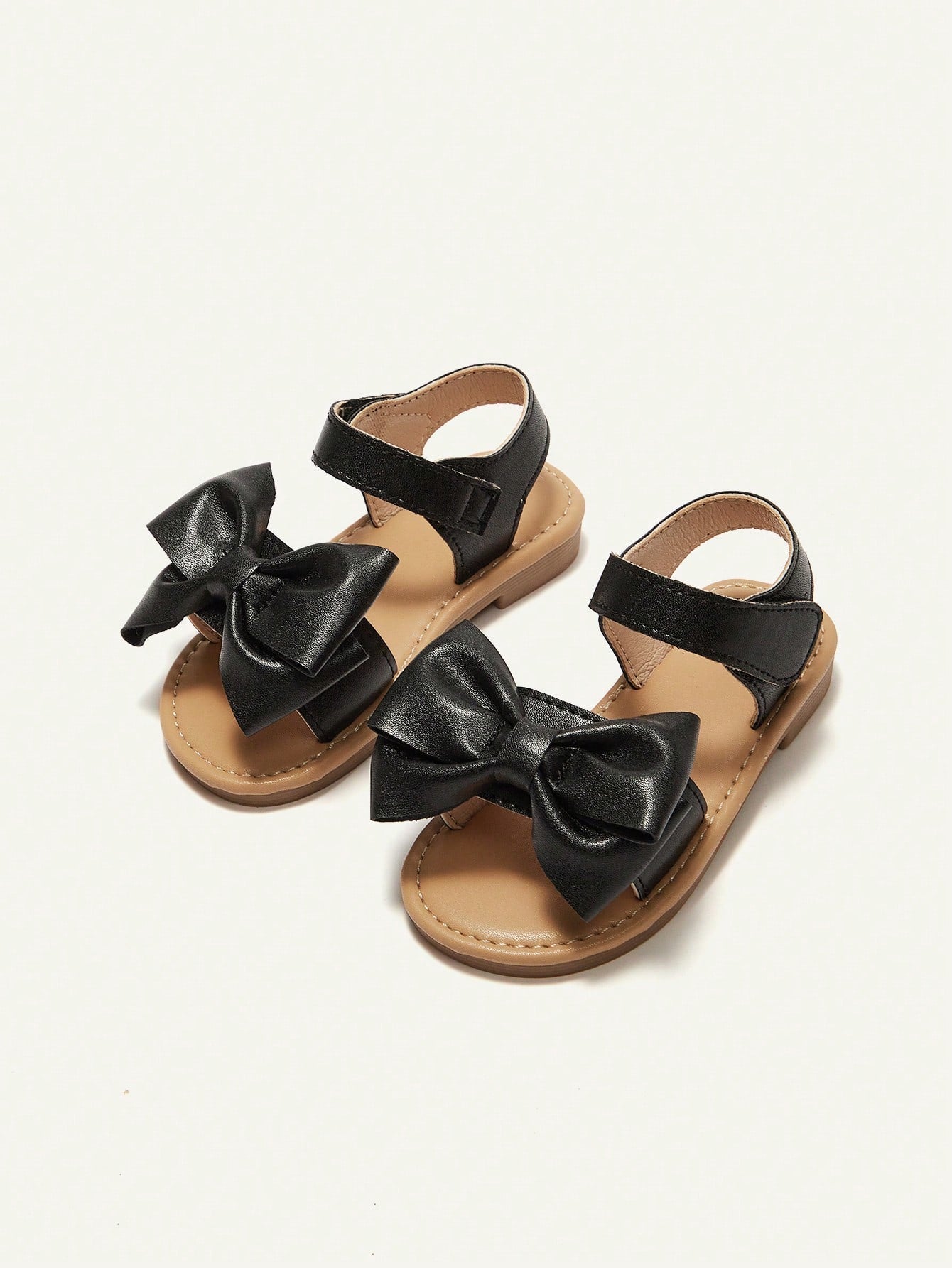 Cozy Pixies 1 Pair Of Cute Children's And Girls' Outdoor Sandals, With A Large Bow Buckle Design, Princess Pastoral Style, Flat Bottom, Suitable For Summer Wear