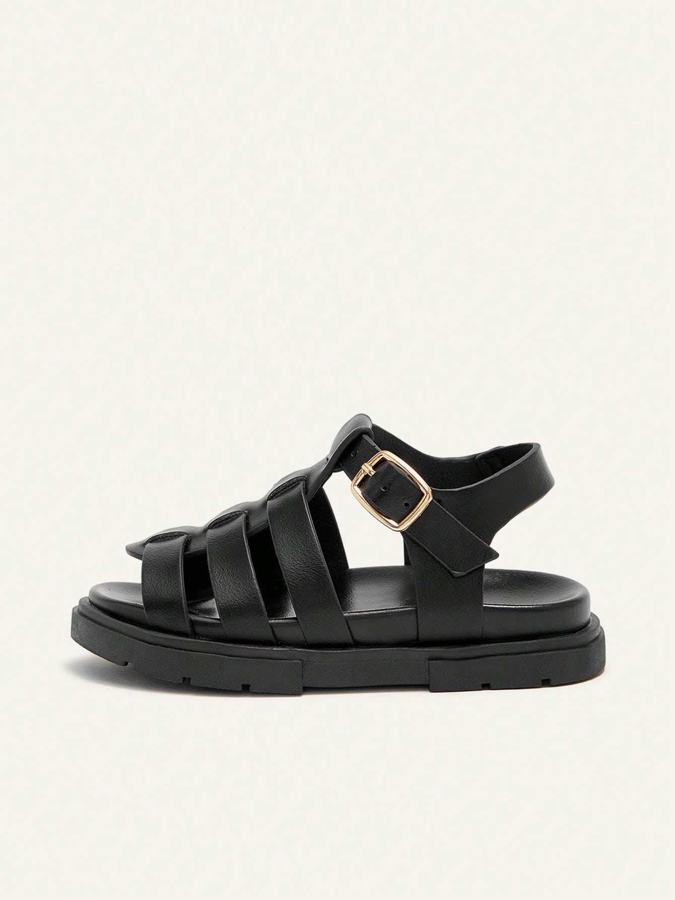 Cozy Pixies A Pair Of Stylish Versatile Retro Roman Sandals, Girls' Black Woven Open-Toed Sandals, Summer Soft-Soled Versatile Princess Shoes, Seaside Vacation Fashion Baby Sandals