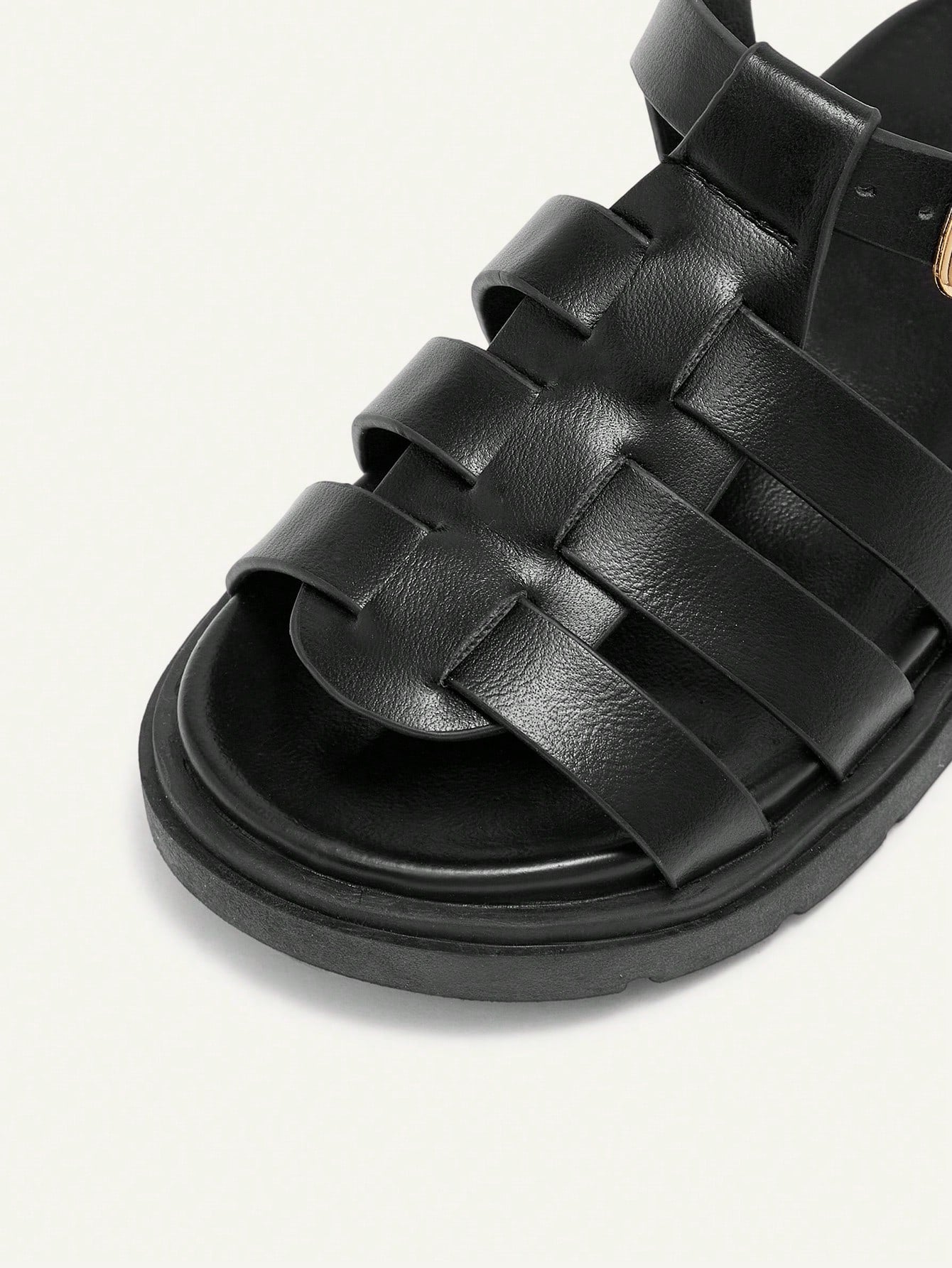 Cozy Pixies A Pair Of Stylish Versatile Retro Roman Sandals, Girls' Black Woven Open-Toed Sandals, Summer Soft-Soled Versatile Princess Shoes, Seaside Vacation Fashion Baby Sandals