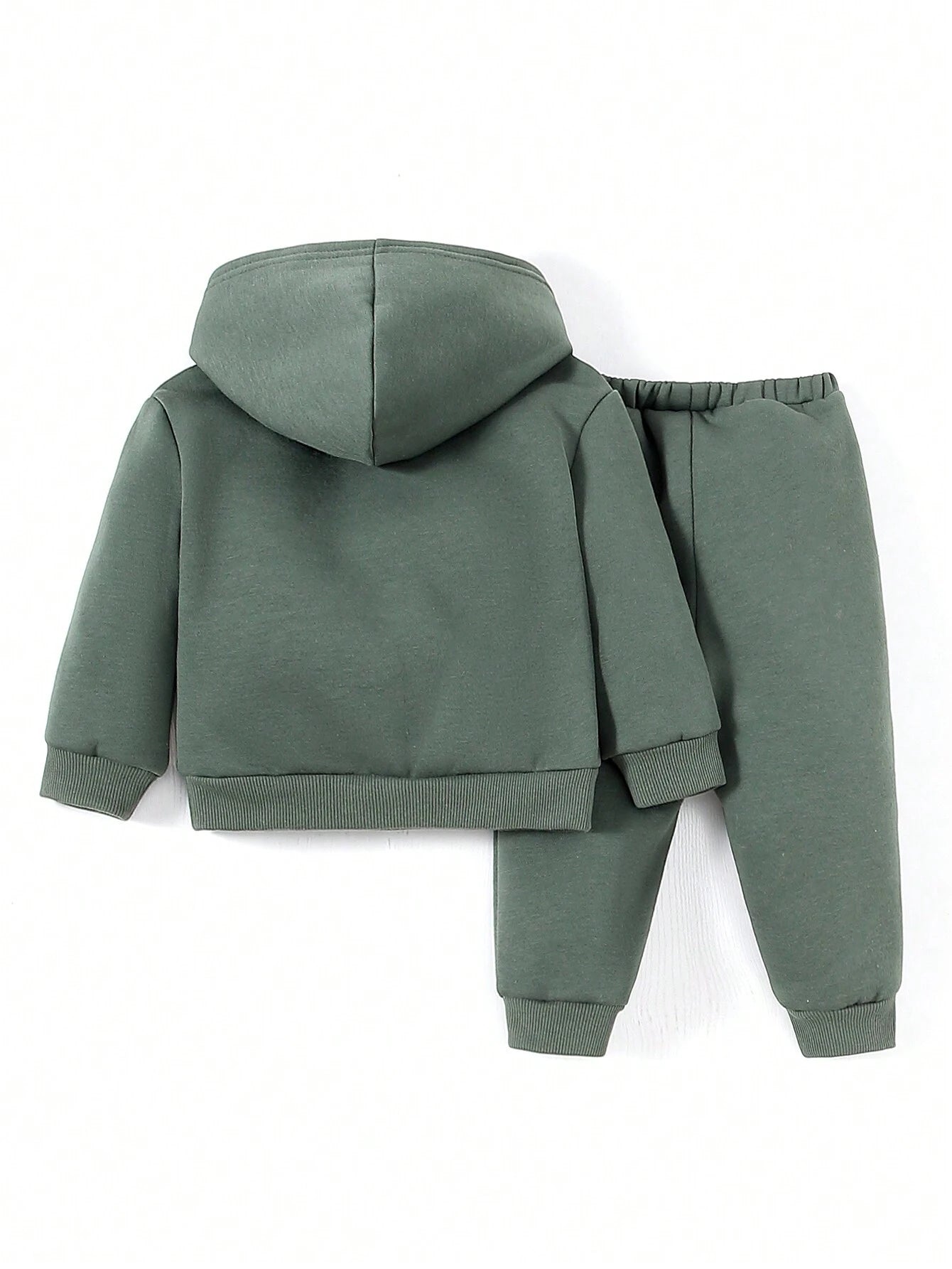 Cozy Pixies Baby Boy Letter Graphic Kangaroo Pocket Hoodie & Sweatpants