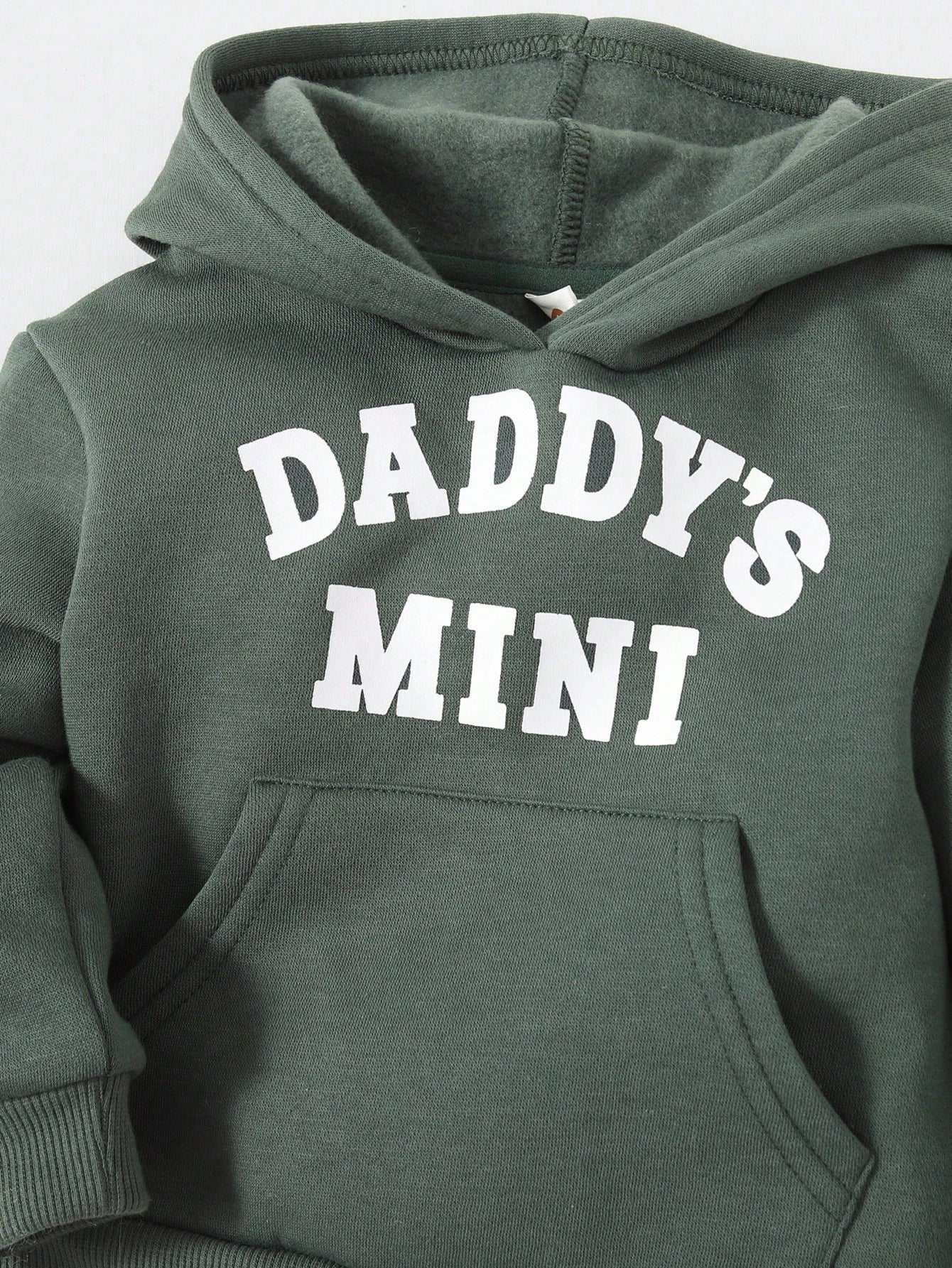 Cozy Pixies Baby Boy Letter Graphic Kangaroo Pocket Hoodie & Sweatpants