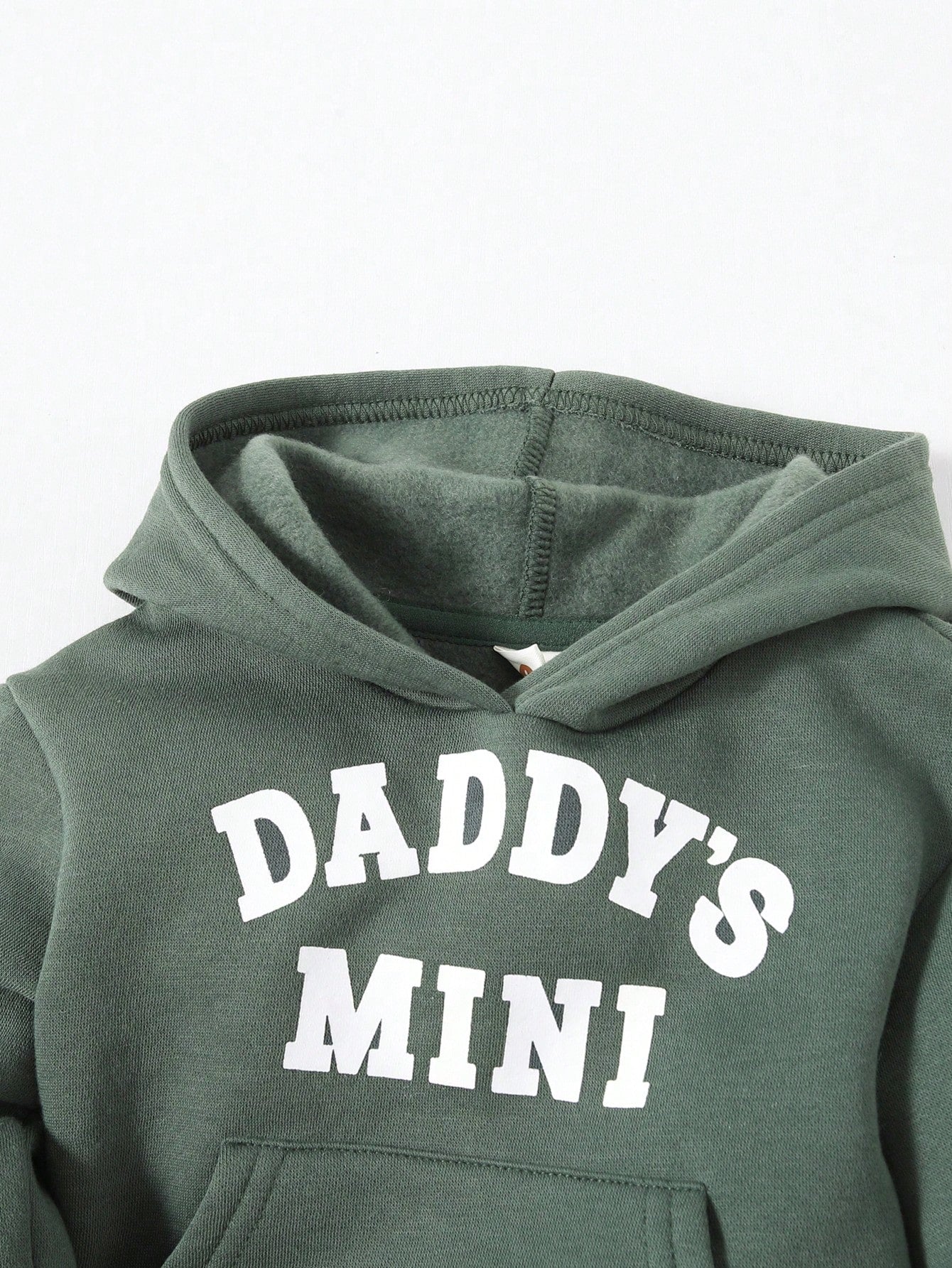 Cozy Pixies Baby Boy Letter Graphic Kangaroo Pocket Hoodie & Sweatpants