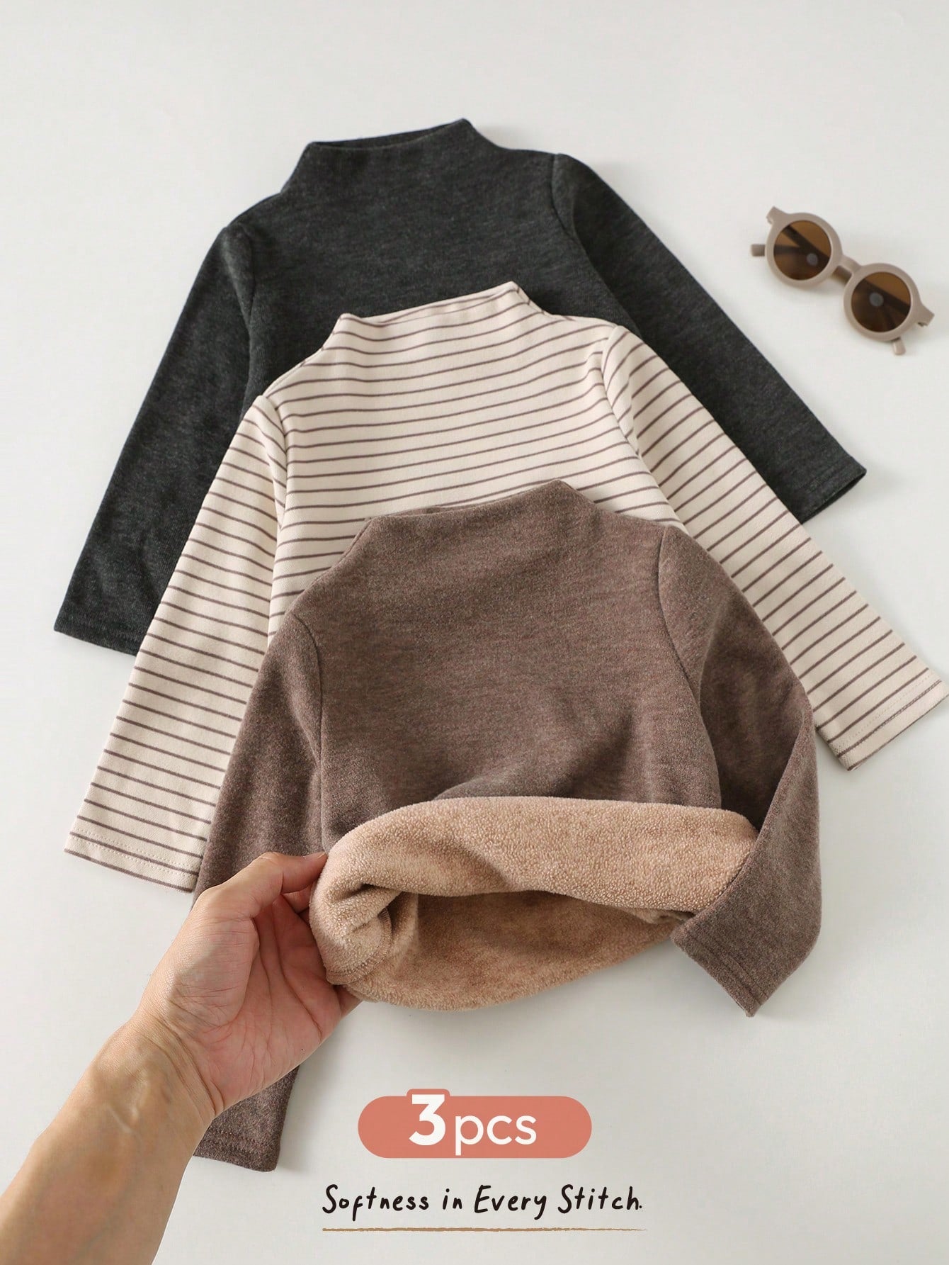 Cozy Pixies Baby Boys Kids Cute Dinosaur & Striped Print 3pcs-Piece Top Set, Casual Everyday Fashion Versatile